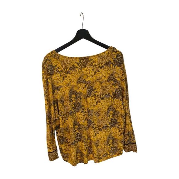 Desigual MALCOM T-shirt 3/4 Sleeve Yellow Pattern Top - Picture 5 of 9